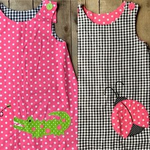 Adorable Reversible sundress with gator/ladybug.